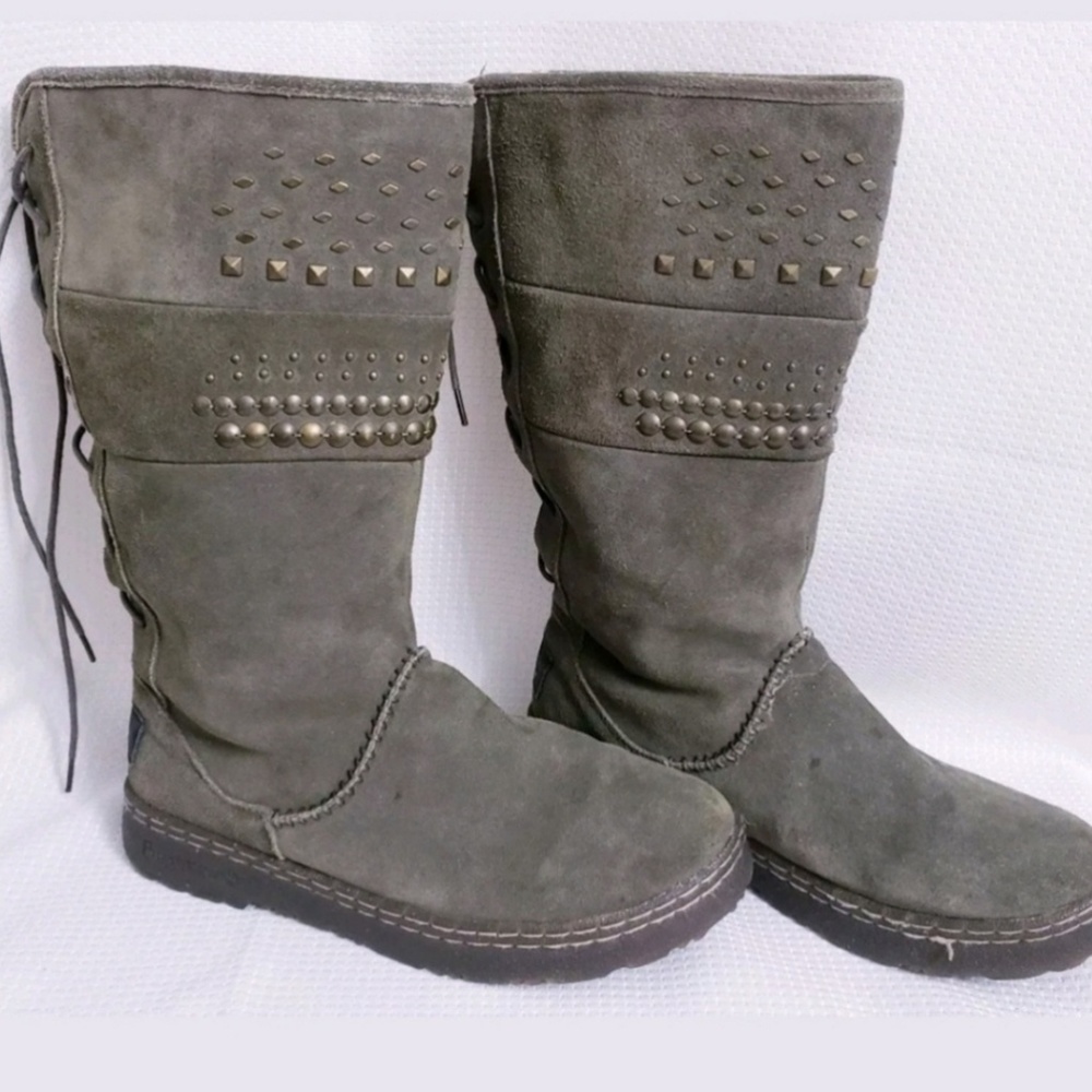 Bearpaw Silverthrone Green Tall Sherpa lined boot